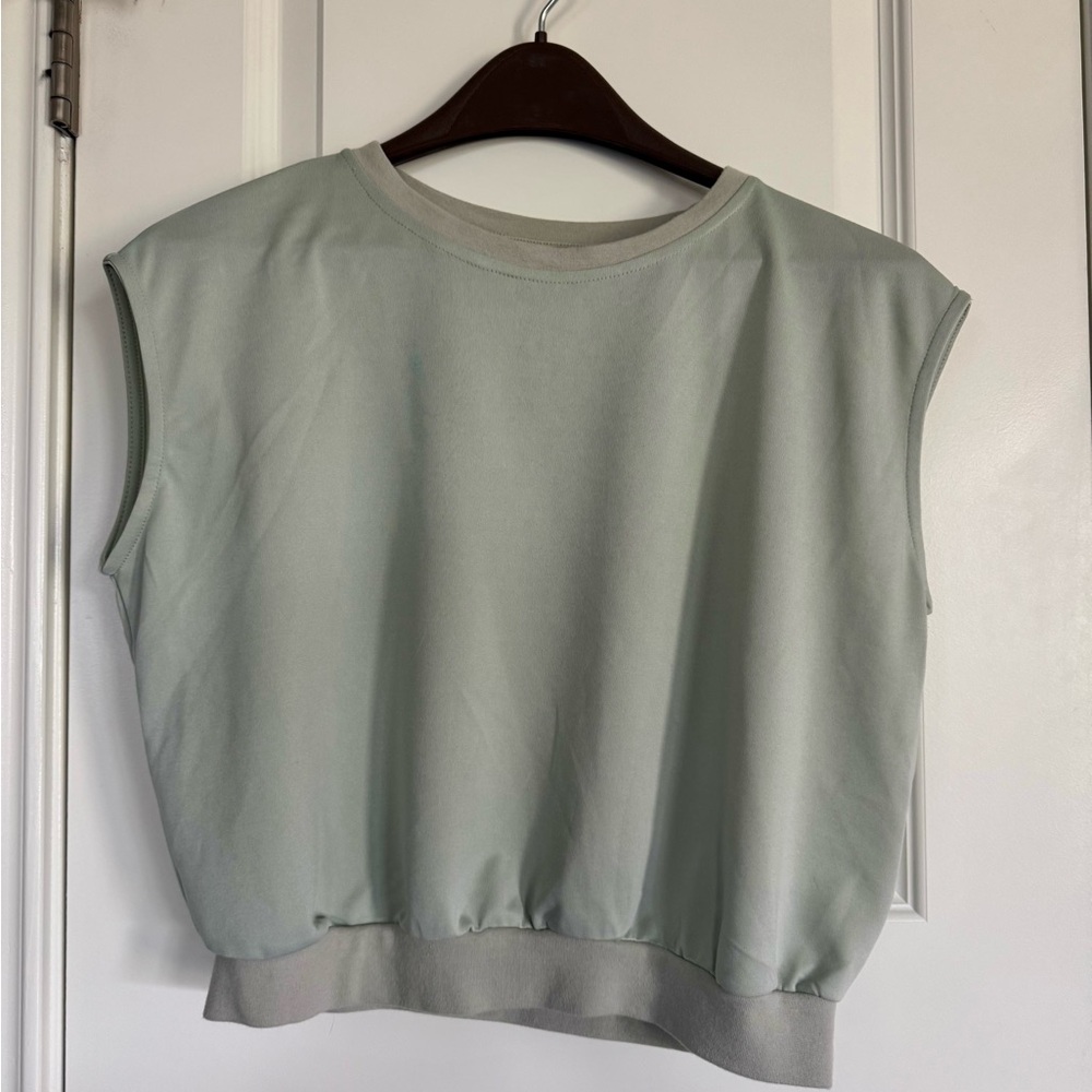 Dazzle Mint Green Sleeveless Blouse